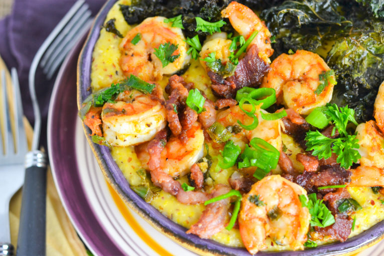 Easy Shrimp and Grits (Polenta)