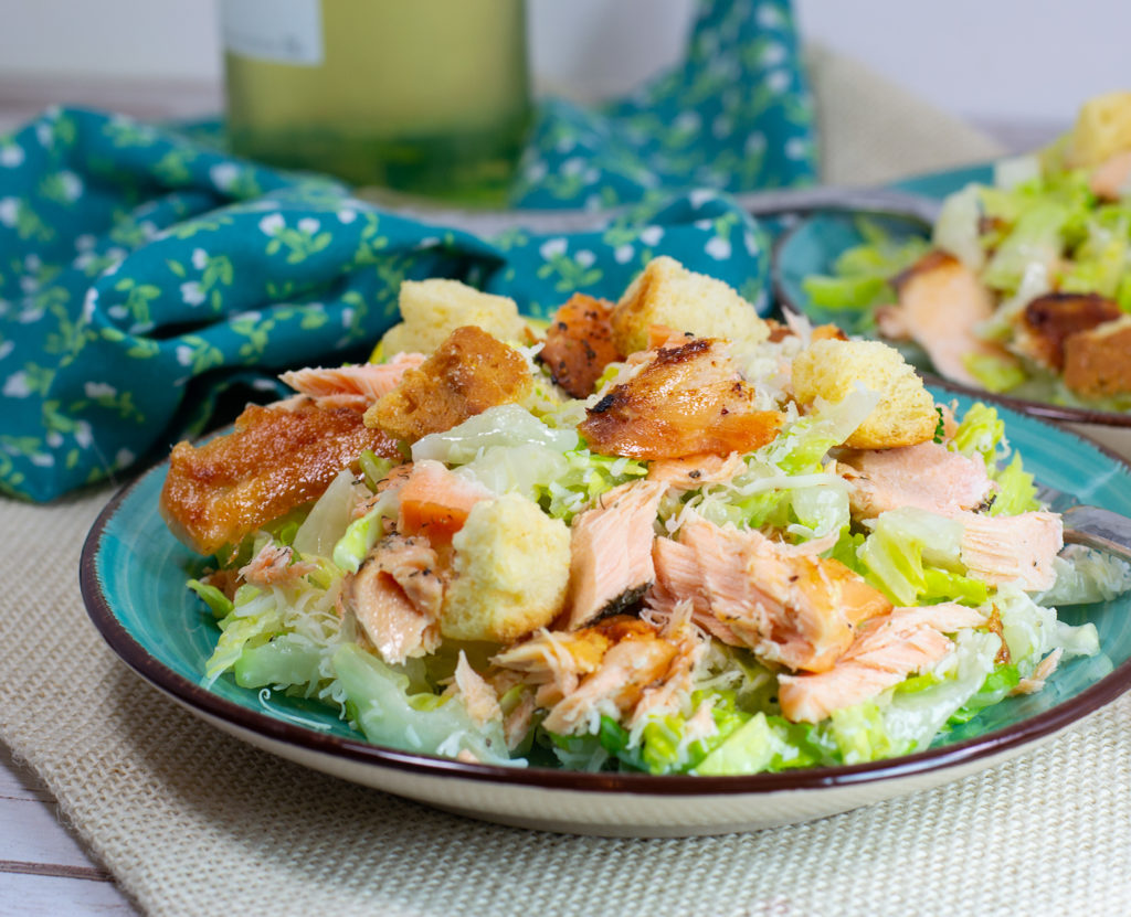 Easy Salmon Caesar Salad