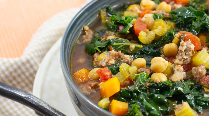 Instant Pot Spicy Kale and Sausage Soup